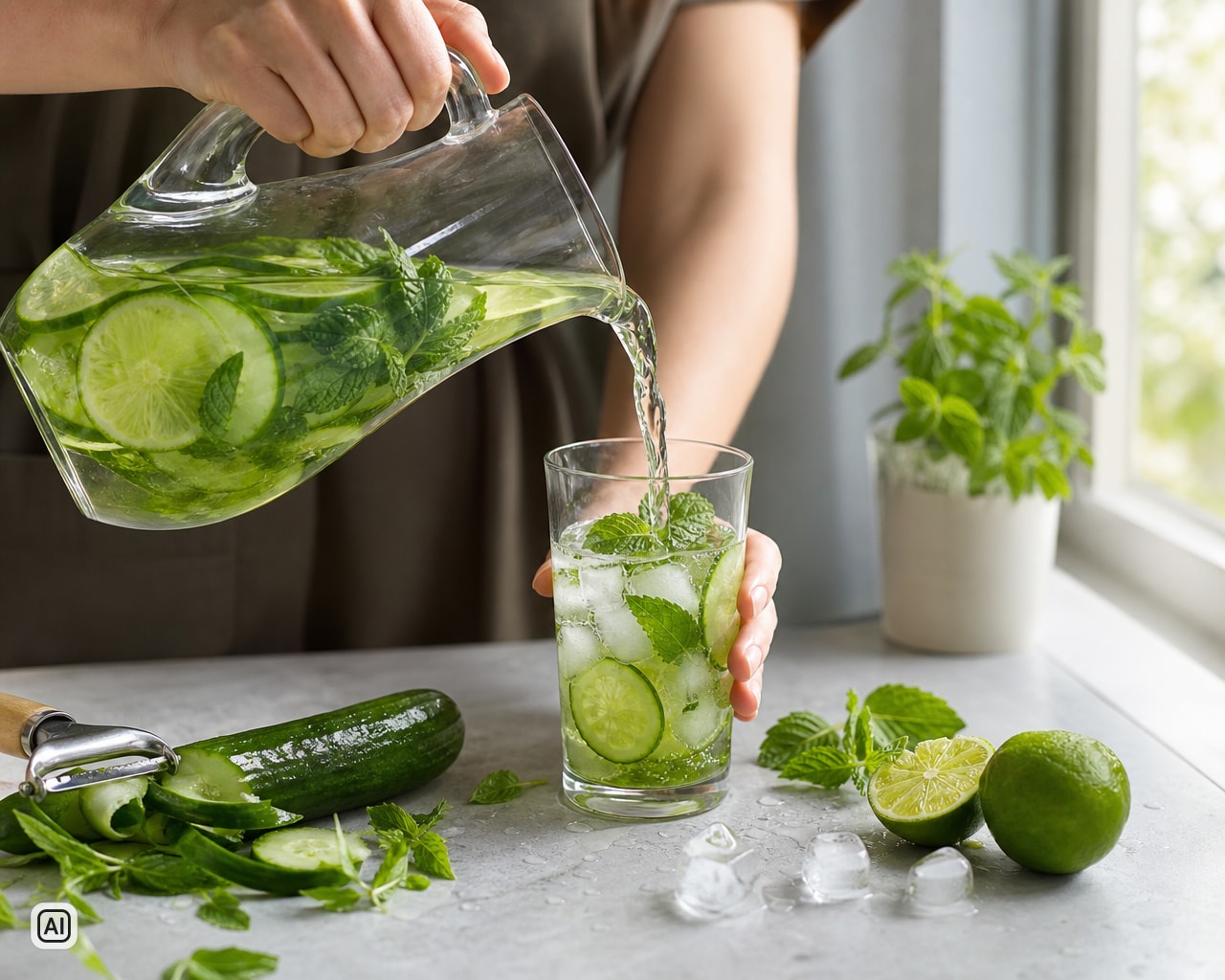 Zelený čaj s okurkou - Letní drink se spoustou antioxidantů