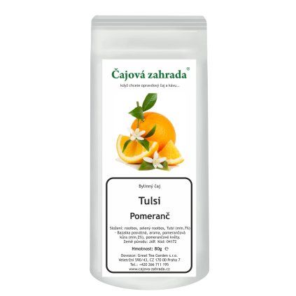 Tulsi & Pomeranč – bylinková směs na bázi rooibosu (Varianta rooibos čaj 80g)